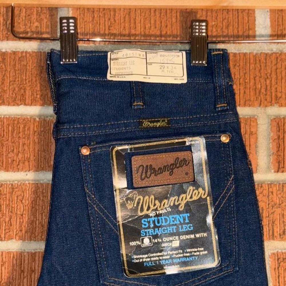 Vintage 1970s Wrangler deadstock straight leg jeans
